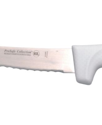 Ergonomic Stainless Steel Bread Knife, Curved Serrated, 9"