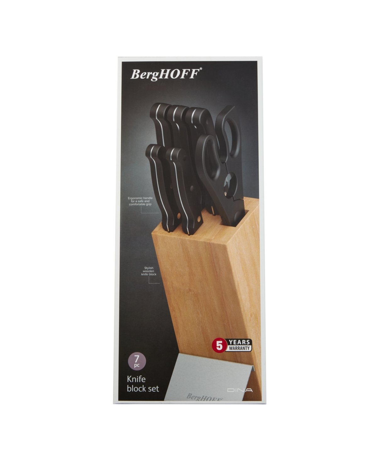 Berghoff Dina Pica 7-piece Knife Block Set In Black