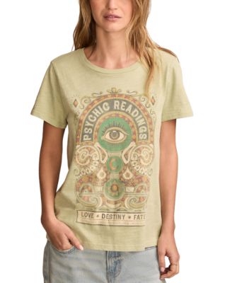 Lucky Brand - Women's Psychic Reading Graphic Classic Cotton Crewneck T-Shirt