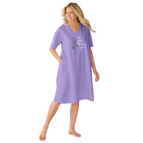 Сорочка Necessities — Only Neccessities, цвет: Лавандовый с принтом