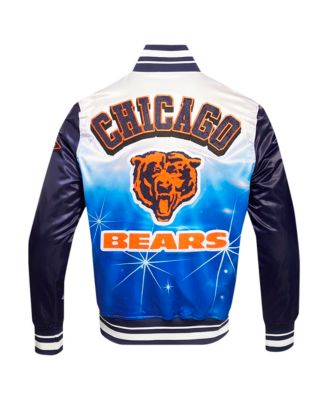 Men's Navy Chicago Bears Sublimated Satin Full-Snap Jacket
