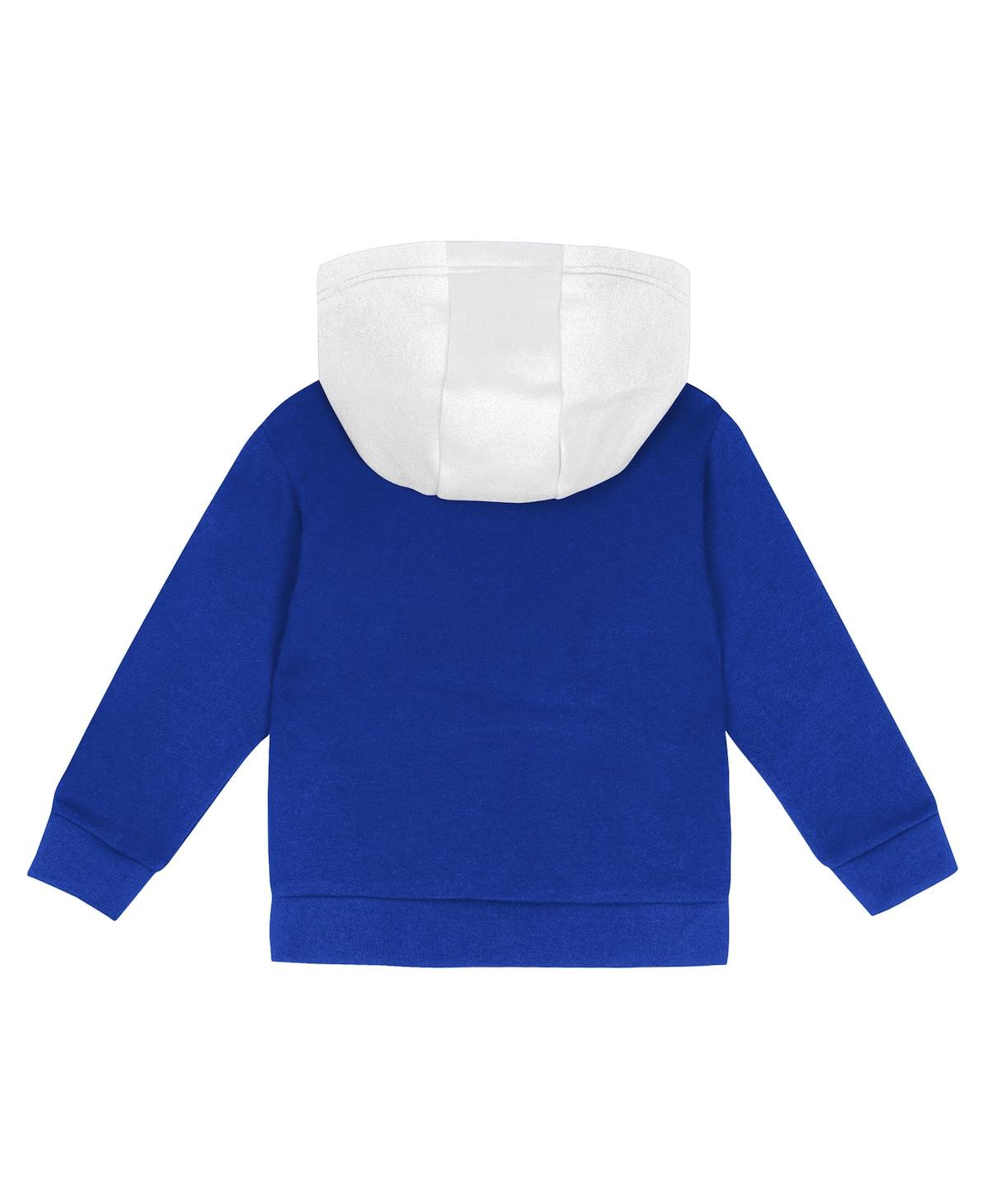 Outerstuff Toddler 2-piece White/royal Los Angeles Dodgers Wind Up Pullover Hoodie And Sweatpants Set In White,royal
