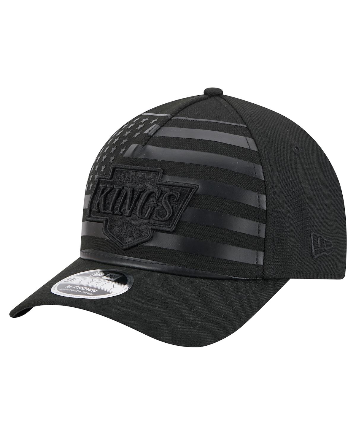 Men's Black Los Angeles Kings Game Day Stealth Flag 9FORTY A-Frame Adjustable Hat - Black