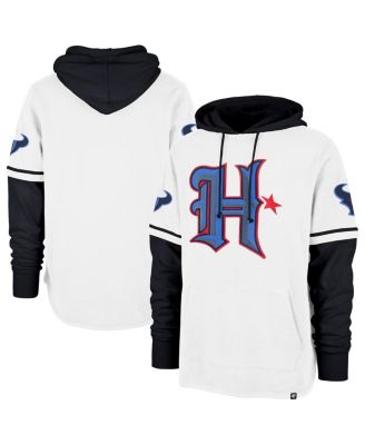 '47 Brand - Men's White Houston Texans Trifecta Shortstop Pullover Hoodie