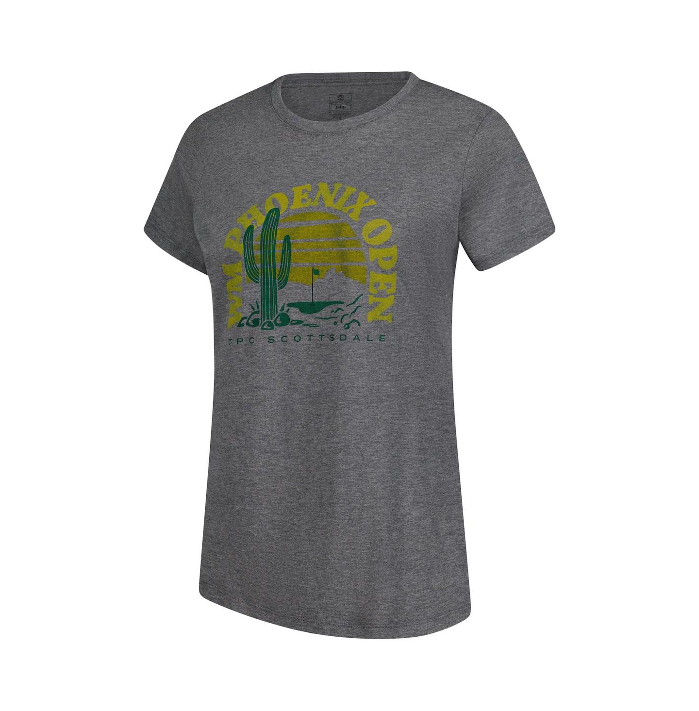 Женская футболка Ahead Heather Gray 2025 WM Phoenix Open Cactus Danby Tri-Blend — фото 2