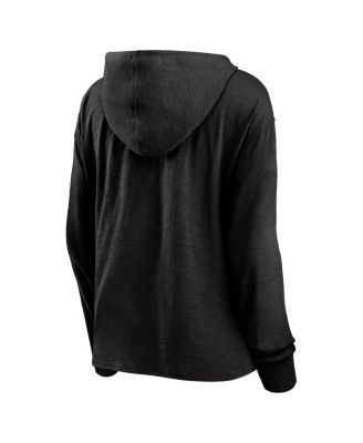 Women's Black Portland Trail Blazers Full Steam Slub Hoodie T-Shirt