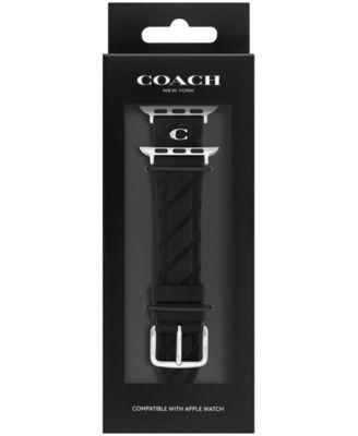 Women's Quilted Black Silicone Apple Watch Strap 38mm, 40mm, 41mm