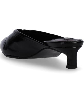 Tessa Onix Black Leather Mules