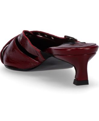 Zyra Onix Burgundy Leather Mules