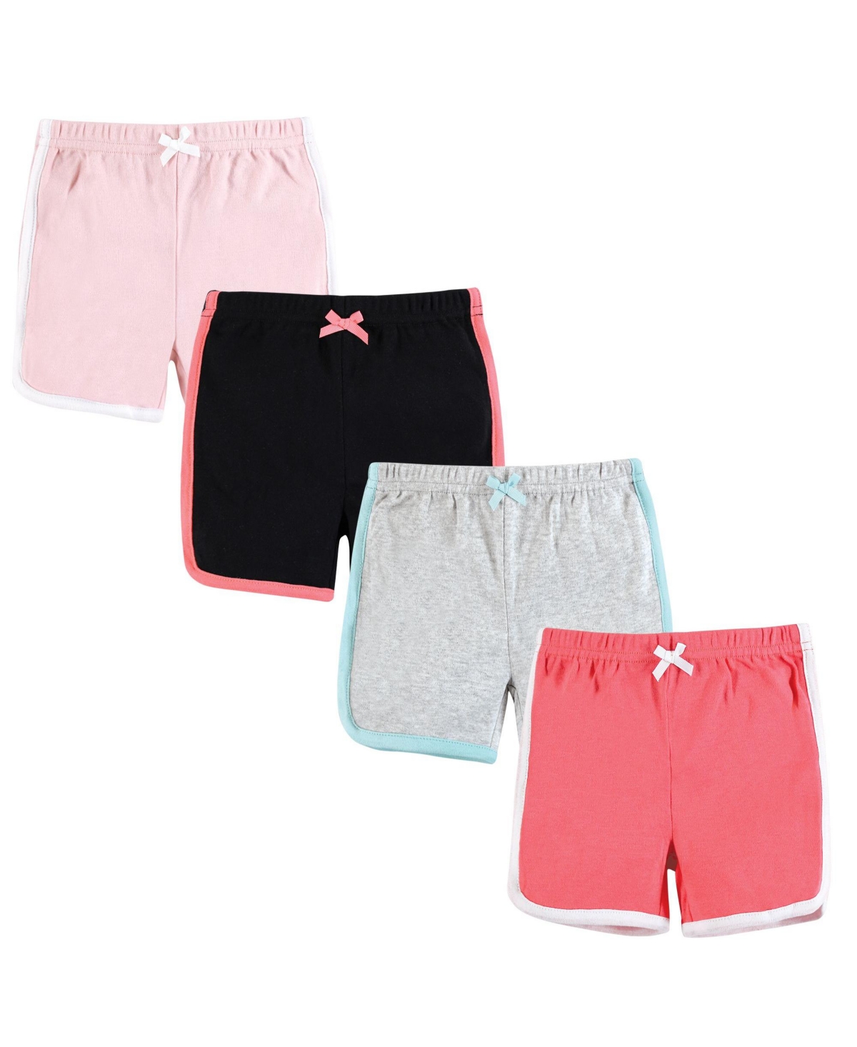 Hudson Baby Baby Girls Hudson Shorts Bottoms 4-Pack, Coral, Months - Coral