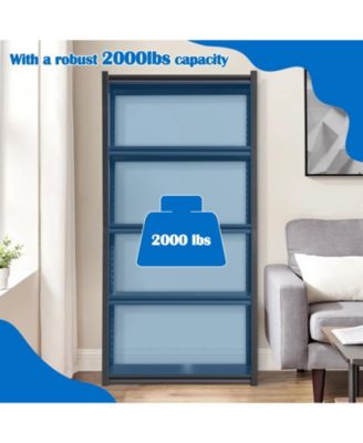 72"H  5 Tier Metal Shelves for Storage Garage Shelving 2000LBS Heavy Duty Storage Shelves Adjustable Garage Shelf Industrial Shelving Unit Storage Utility Rack,35.4"W15.7"D72"H,Black