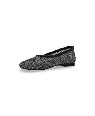 Lorain Mesh Glow Black Ballet Flats