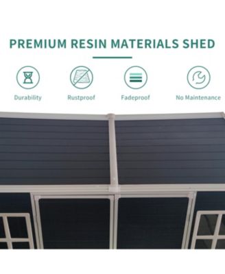 Streamdale 8x4ft Resin Garden Shed, Outdoor storage for tools, bikes, trash, Lockable door, Black