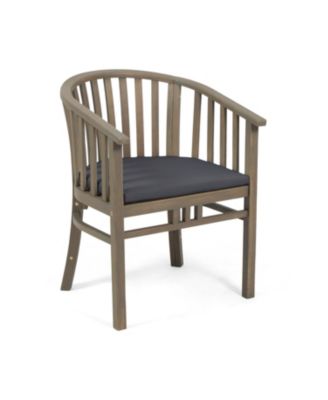 Streamdale Outdoor Wood Dining Chairs Cushions (2) Dark Grey