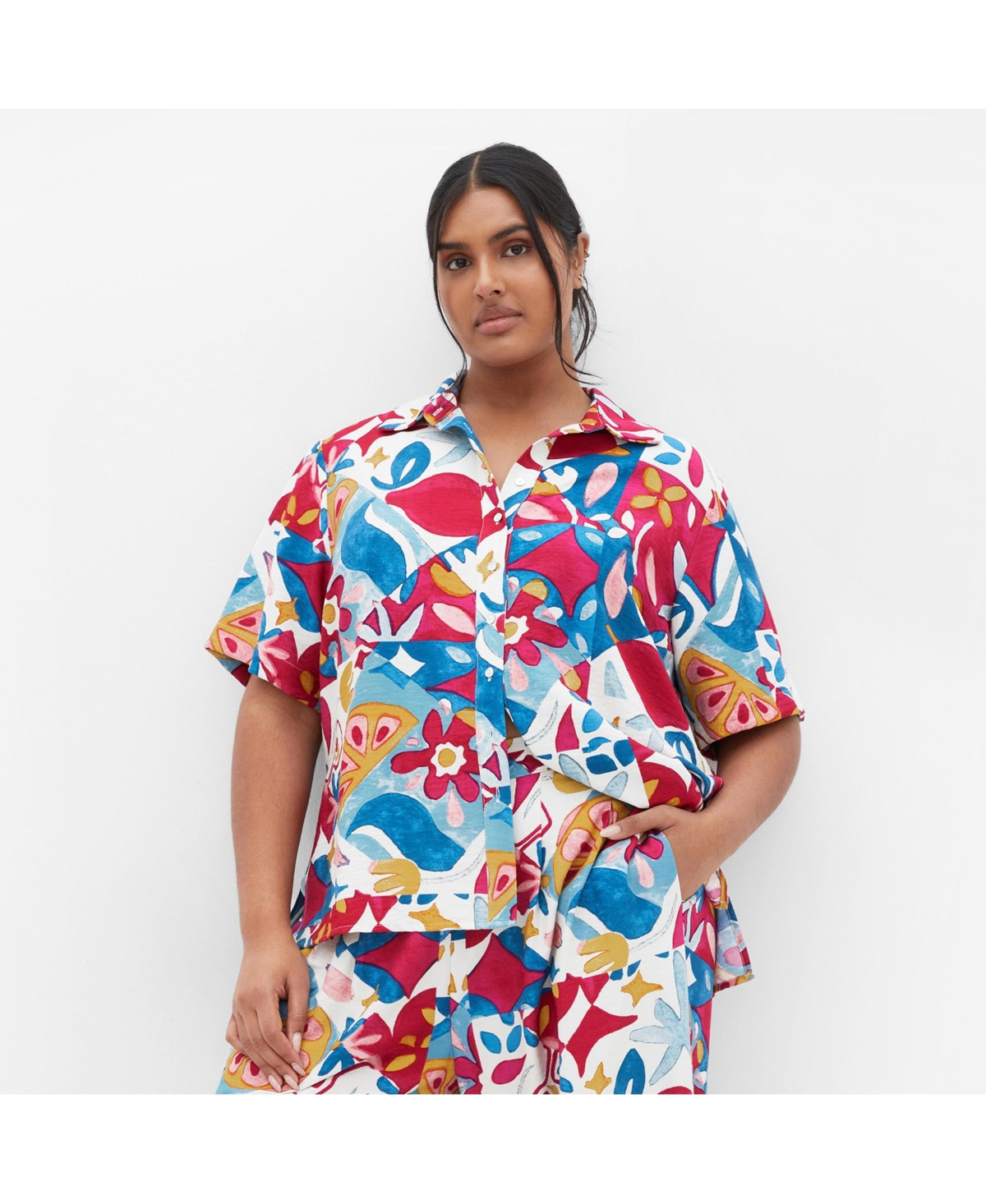 Plus Size Mosaic Shirt - Mosaic