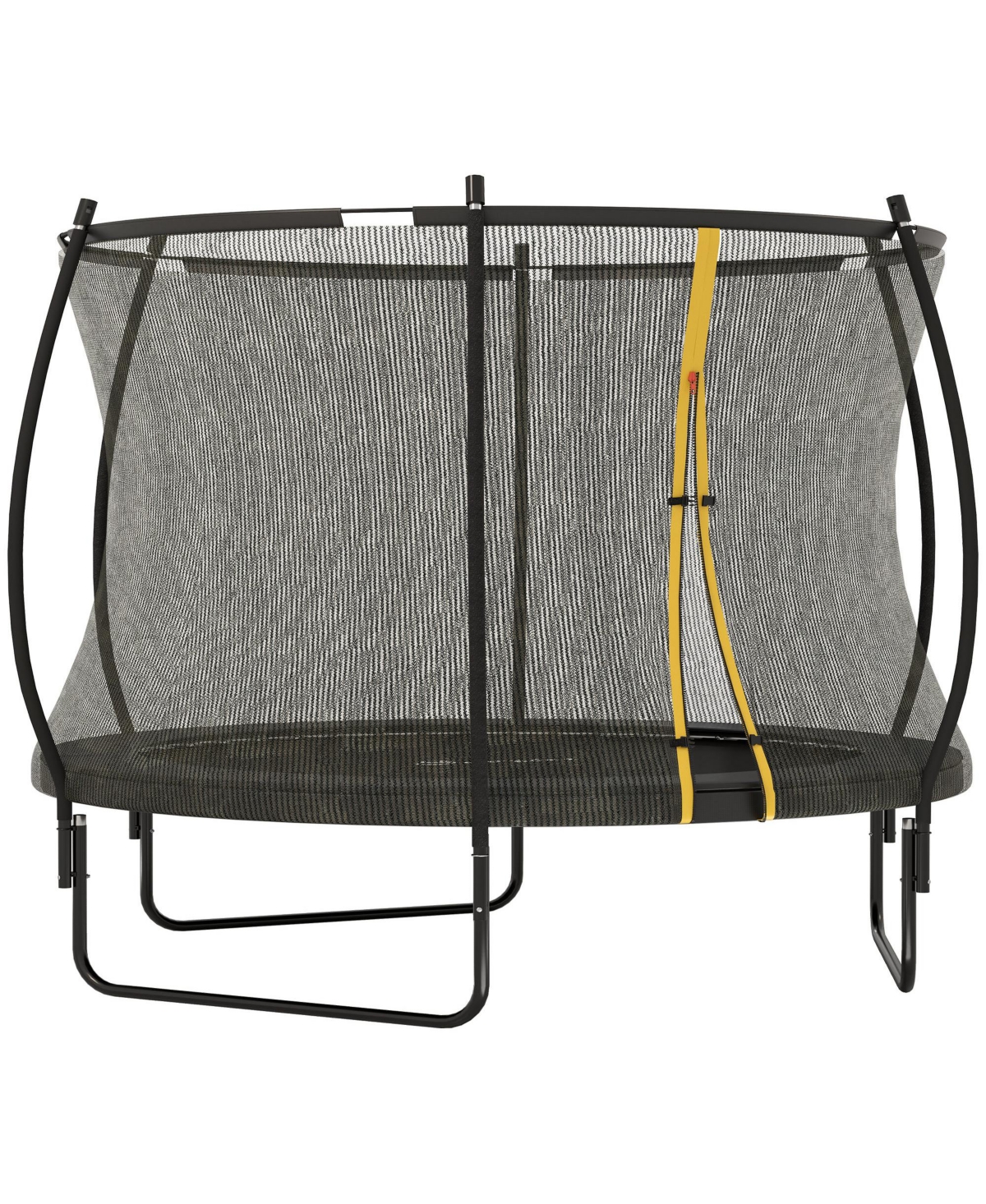 10ft Outdoor Trampoline with Net Enclosure, Curved Poles, - Black