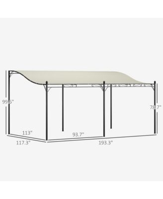 10' x 16' Outdoor Pergola Canopy, Metal Patio Canopy, Dark