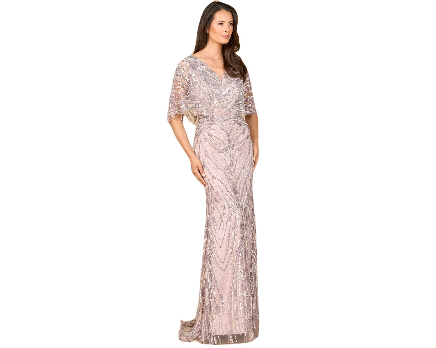 Women's Cape Sleeve Mermaid Gown