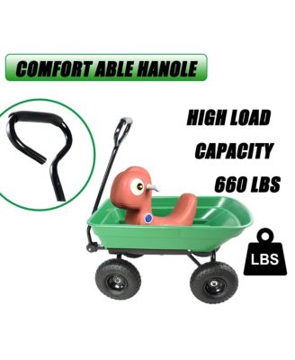 Folding car Poly Garden dump truck with steel frame, 10 inches. Pneumatic tire, 300 lb capacity body 55L