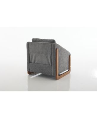 Modern Chenille Armchair with Wooden Frame