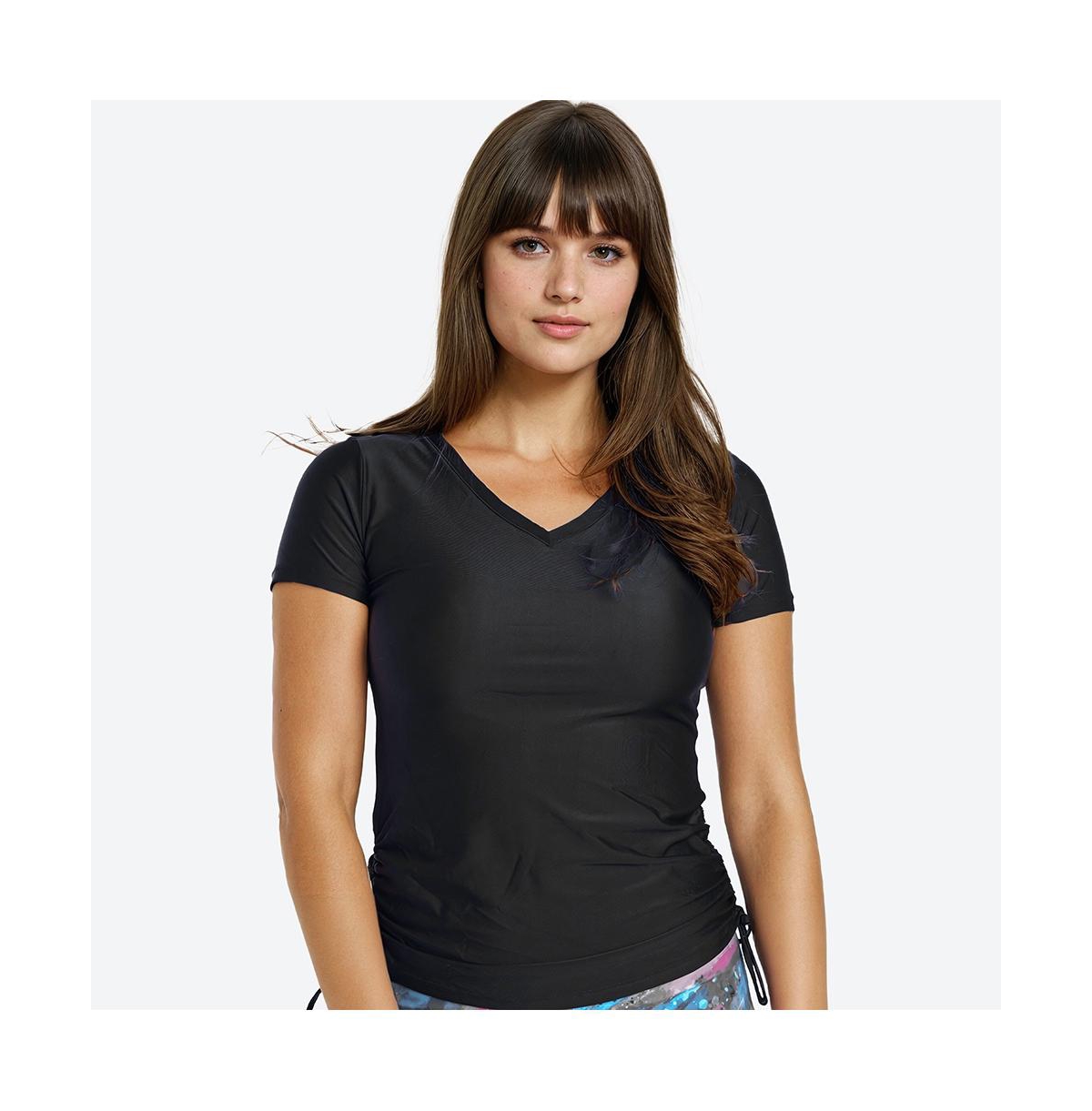 Women's V-Neck Adele Swim Top - Wine tropics