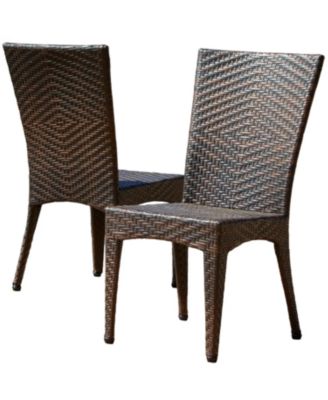 Streamdale Woven Wicker Outdoor Dining Chairs - Set of 2