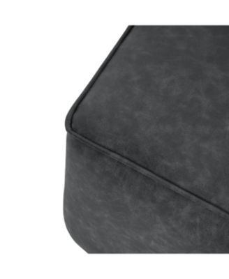 Streamdale Square PU Leather Ottoman,Black