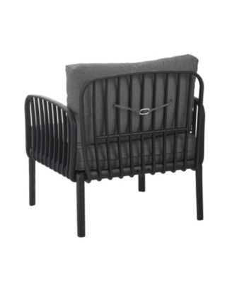 Streamdale Outdoor Club Chairs (Set of 2), Modern, Waterproof Cushions, Black/Gray