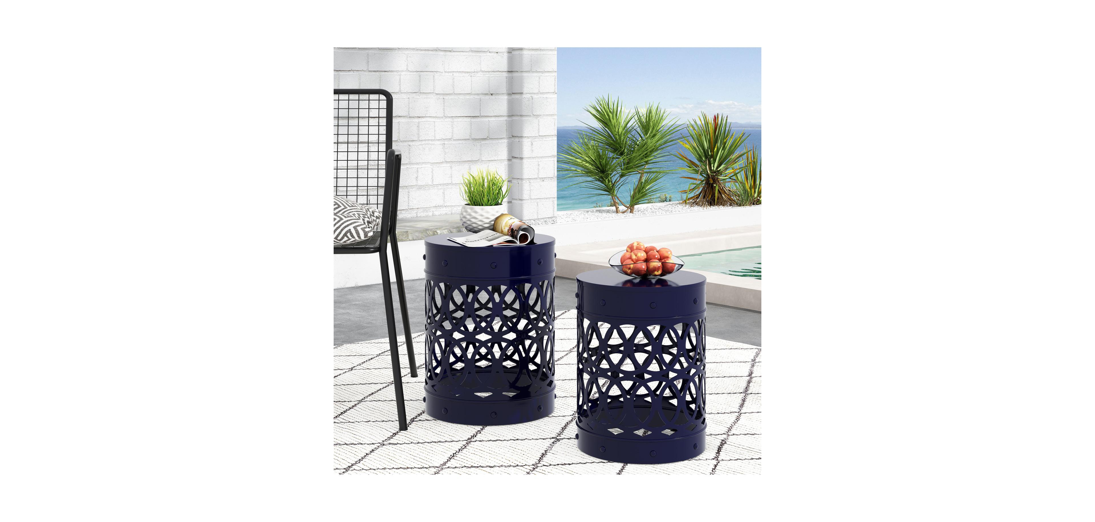 Streamdale Outdoor Metal S/2 end table