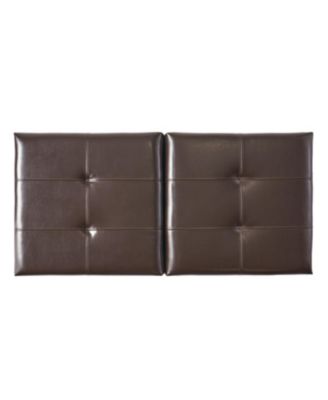 Streamdale Tufted Leather Storage Ottoman - Dual Opening Tray Top