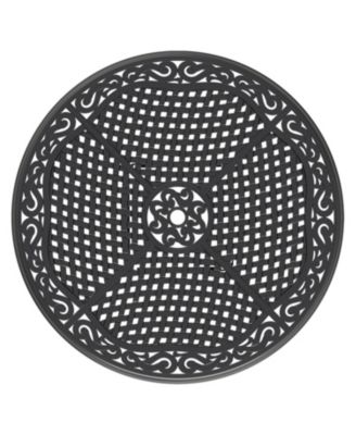 Streamdale 5-Pc Cast Aluminum Dining Set, 4 Swivel Chairs, 48" Round Table, Black Frame