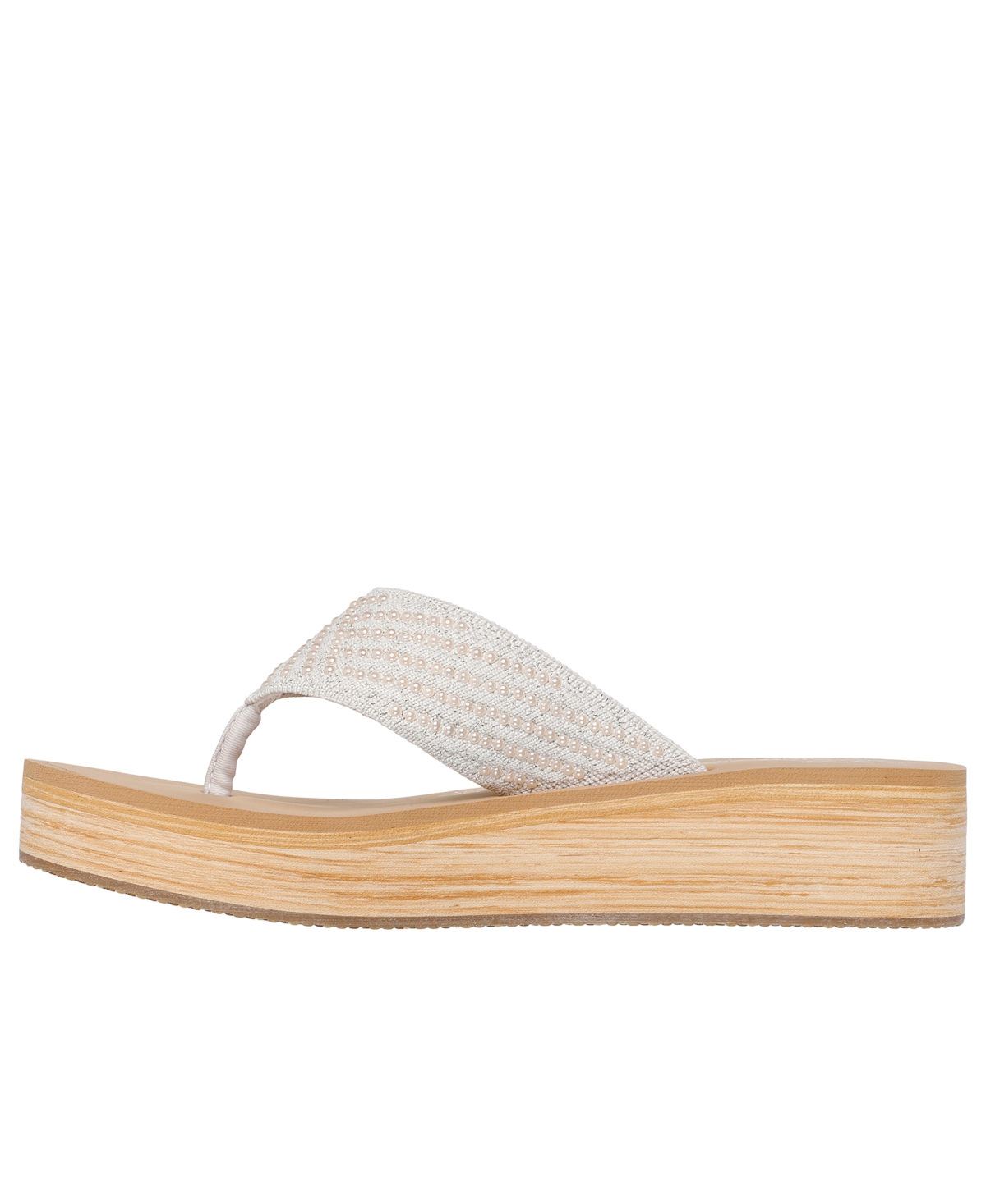 Skechers Women's Cali Summers Mid Flip-flop Thong Sandals From Finish Line In Off White