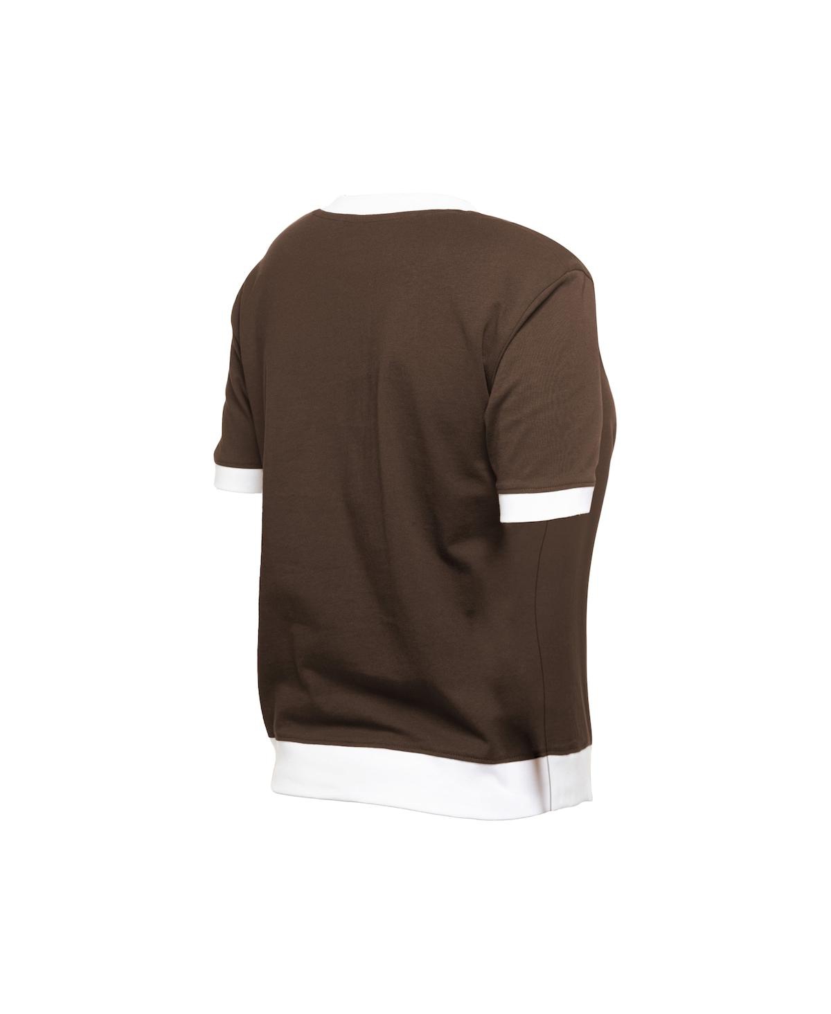 NEW ERA WOMEN'S BROWN SAN DIEGO PADRES GAME DAY RHINESTONE V-NECK T-SHIRT 