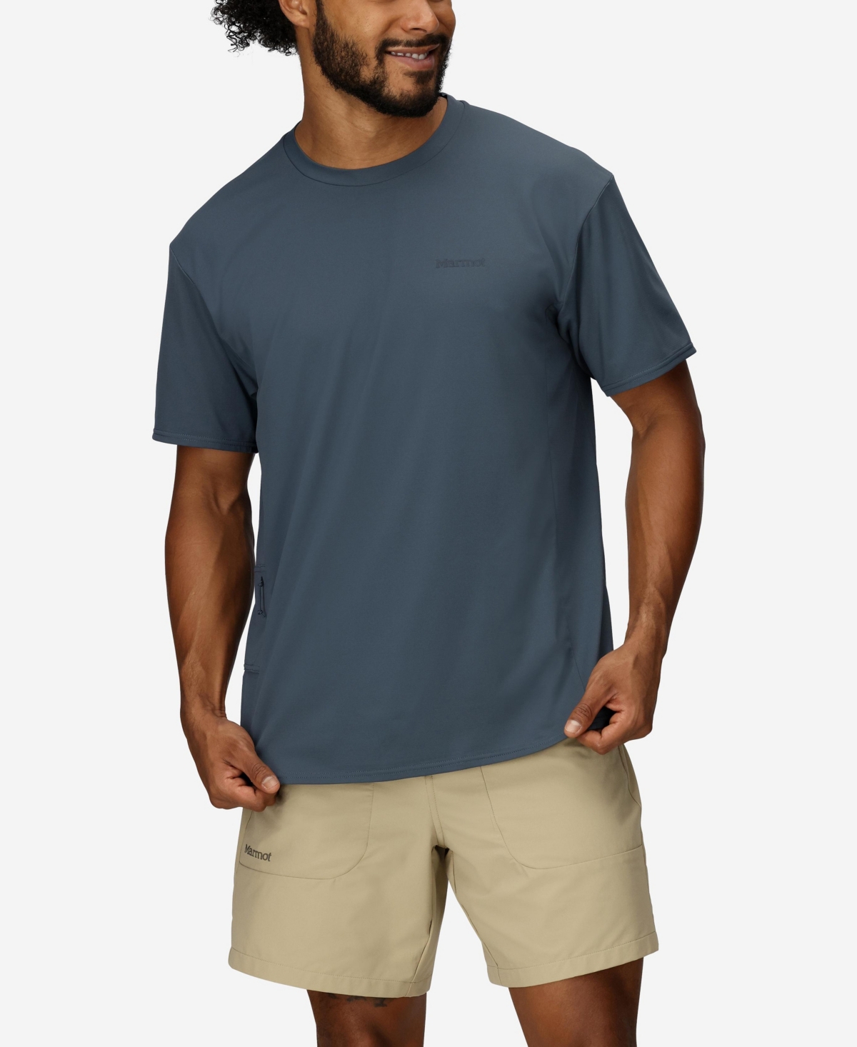 Marmot Airexchange Solarshield Upf Crewneck T-shirt In Blue
