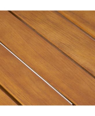 Streamdale Outdoor Acacia Wood and Rope Weave 3 Piece Chat Set, White and Teak