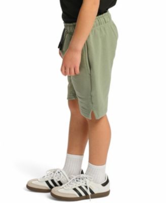 Little and Big Boys Fleece Print Blocked Shorts