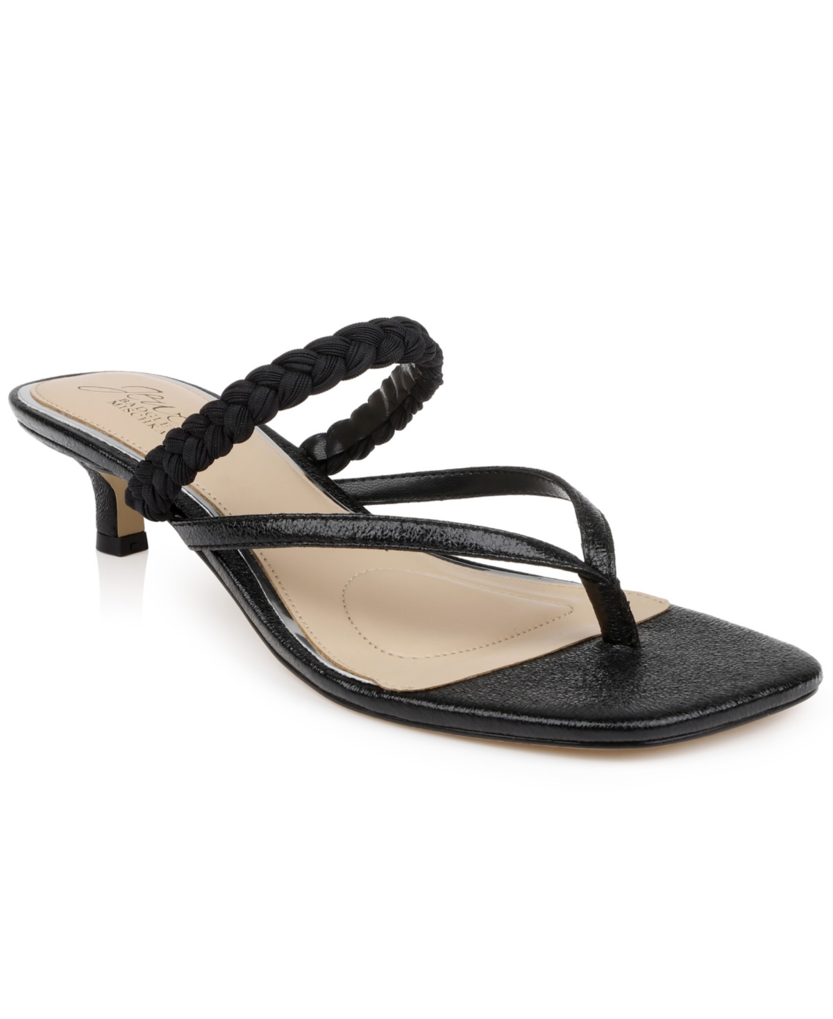 Women's Nadya Kitten Heel Sandals - Black Metallic