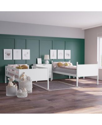 Samuel Kids Bunk Bed With Convertible, Solid Wood Slatted Frame And Easy-To-Climb Ladder With No Box Spring Required