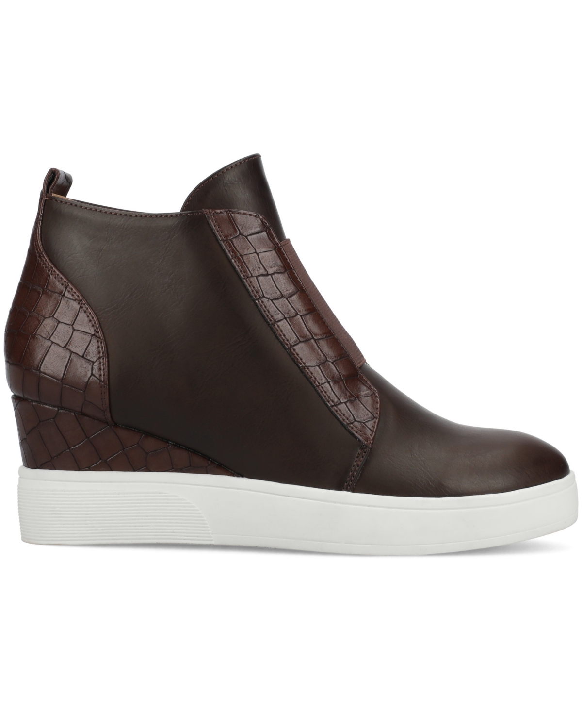 Shop Journee Collection Women's Clara Inside Zip Wedge Sneakers