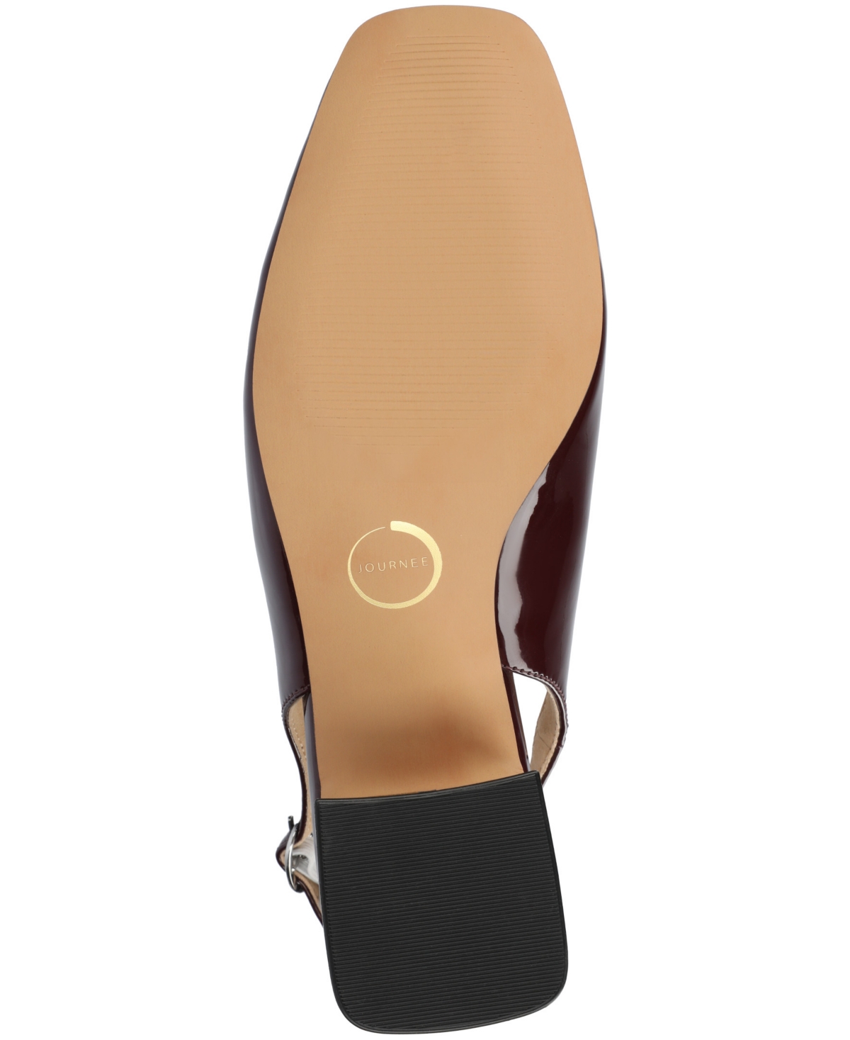 Journee Collection Women's Everlee Square Toe Slingback Pumps In Burgundy