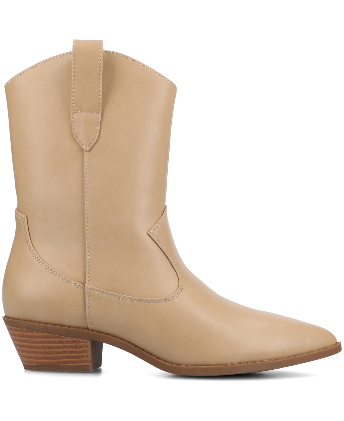 Journee Collection Women's Fritzie Western Pointed Toe Comfort Ankle Booties In Brown