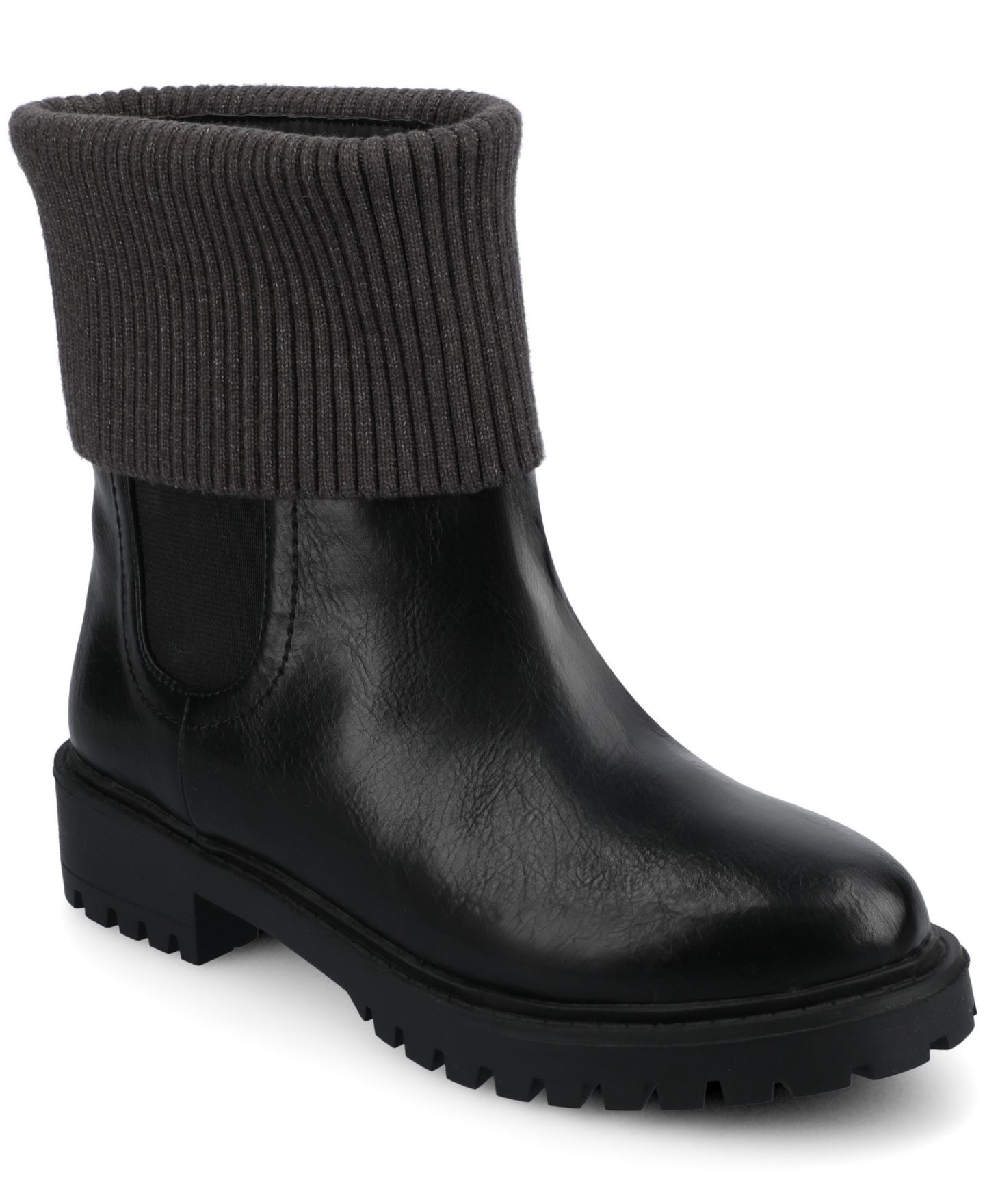 Женские ботинки Journee Collection Isabeau Lug Sole Chelsea Booties, цвет: Чёрный — фото 1