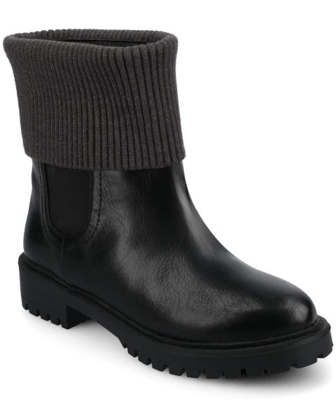 Женские ботинки Journee Collection Isabeau Lug Sole Chelsea Booties, цвет: Чёрный