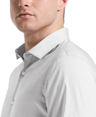 Men's Slim-Fit Long-Sleeve Button-Front Dobby Cotton Shirt