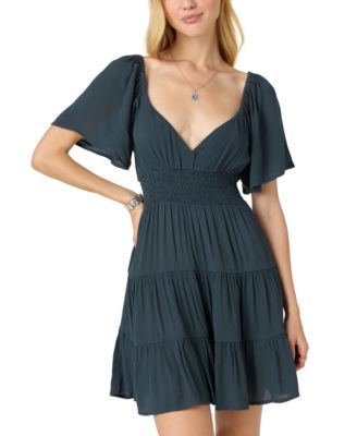 Juniors' Layken Short-Sleeve Solid Mini Dress