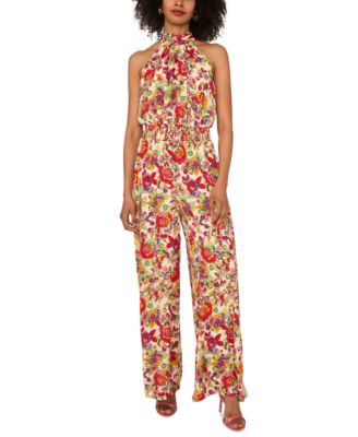 Vince Camuto - Women's Halter Smocked-Waist Jumpsuit