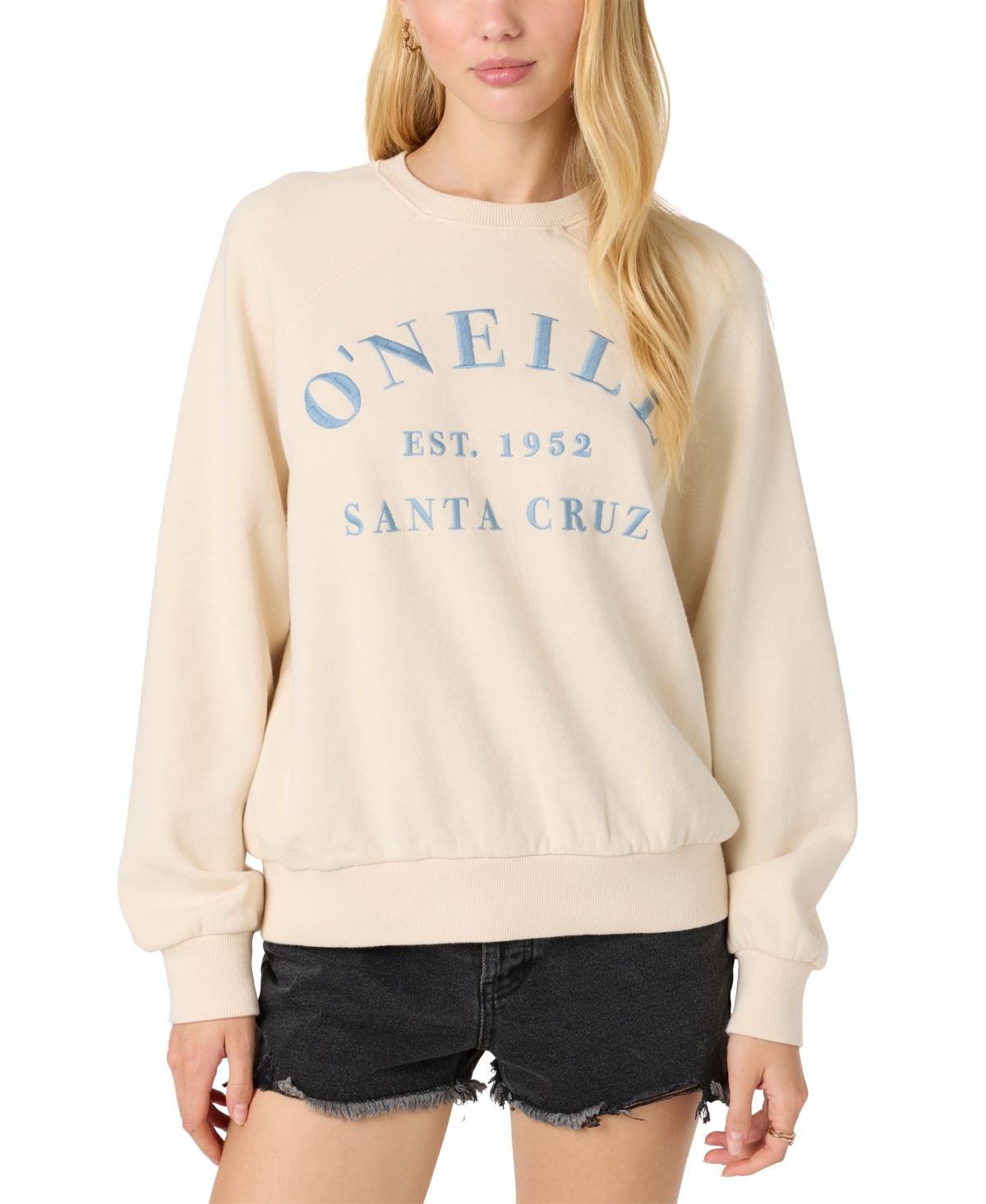 O'neill Juniors' Boardwalk Tapioca Pullover Fleece Sweatshirt In Tapioca