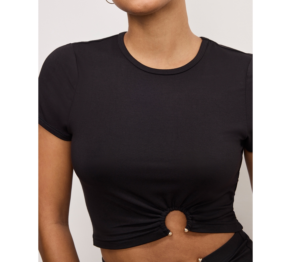 Shop Good American Women's Stretch Jersey Top In Black001