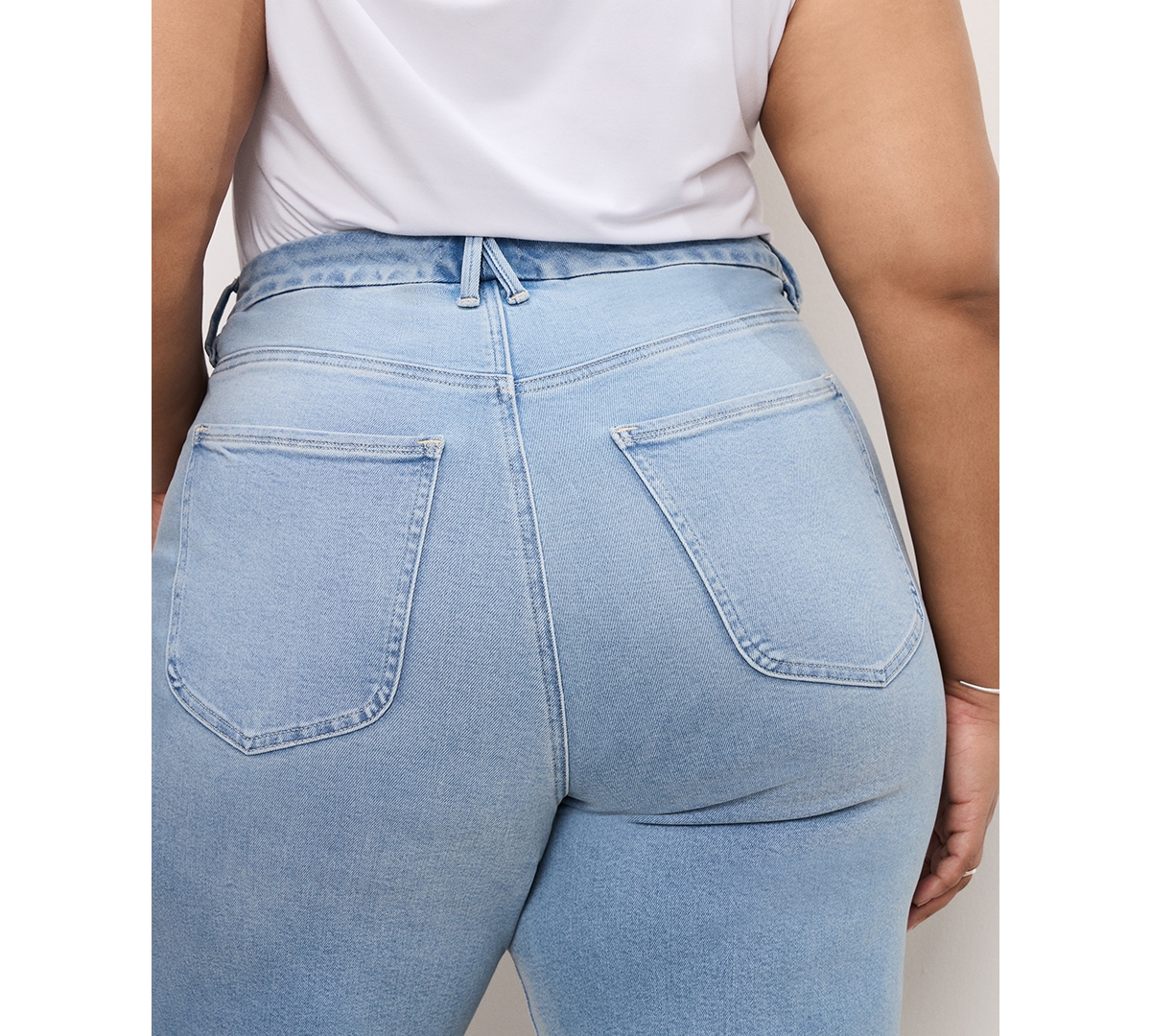 Good American Women's Good Waist Palazzo Crop Light Compression Jeans In Indigo862