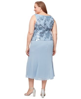 Alex Evenings Plus Size Sequinned Jacket Tea-Length Dress Macy's